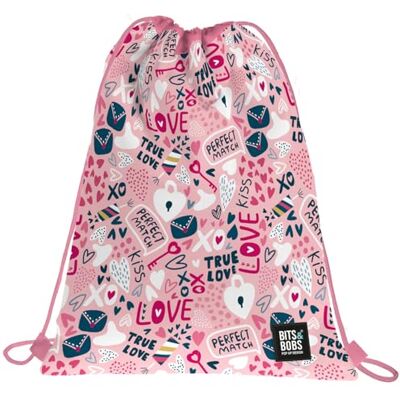 Grafoplas Mochila Saco con Cordones, Bolsillo Exterior con Cremalleras, 36x47cm, Bits&Bobs Pop Up Design, True Love Grafoplas Mochila Saco con Cordones, Bolsillo Exterior con Cremalleras, 36x47cm, Bits&Bobs Pop Up Design, True Love