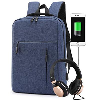 Vonbony Hombre Mochila para Ordenador Portátil 15,6 Pulgadas Impermeable con Puerto de Carga USB Multiusos Mochila Casual para Escolares Viaje Negocio Trabajo College Vonbony Hombre Mochila para Ordenador Portátil 15,6 Pulgadas Impermeable con Puerto de Carga USB Multiusos Mochila Casual para Escolares Viaje Negocio Trabajo College