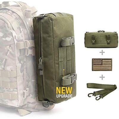 WYNEX Bolsa táctica Molle de Incremento, Vertical EDC Utility Pouches Sling Bag Militar Multiuso Gran Capacidad con Correa para el Hombro Accesorio Impermeable Diseño Modular (Verde Ejército WYNEX Bolsa táctica Molle de Incremento, Vertical EDC Utility Pouches Sling Bag Militar Multiuso Gran Capacidad con Correa para el Hombro Accesorio Impermeable Diseño Modular (Verde Ejército