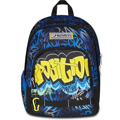 Seven Mochila Escolar Dual Detach, Azul Amarillo, Doble Compartimento de 32 L, con Bolsillo para PC, Bolsillo para Botella, Bolsillo con Organizador y Compartimento Desmontable, Escuela Media y Seven Mochila Escolar Dual Detach, Azul Amarillo, Doble Compartimento de 32 L, con Bolsillo para PC, Bolsillo para Botella, Bolsillo con Organizador y Compartimento Desmontable, Escuela Media y