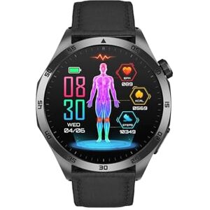 Knauermann Fan Edition Redondo (2025) Negro, Reloj de Salud Reloj Inteligente con Función Telefonía, Función ECG Plus HRV y SOS, BT Bluetooth, Apnea del Sueño, Piel Negro, 14-24, Normal Knauermann Fan Edition Redondo (2025) Negro, Reloj de Salud Reloj Inteligente con Función Telefonía, Función ECG Plus HRV y SOS, BT Bluetooth, Apnea del Sueño, Piel Negro, 14-24, Normal