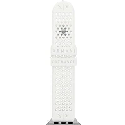 Giorgio Armani Pulsera compatible con Apple Watch, 42/44/45 mm 22 mm Silicone blanc, Giorgio Armani Pulsera compatible con Apple Watch, 42/44/45 mm 22 mm Silicone blanc,