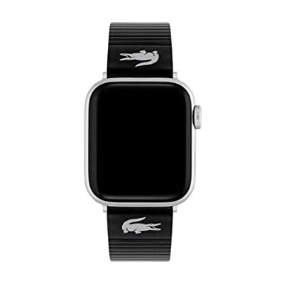 Lacoste Correa Apple Watch para Hombre y Mujer en Cuero Negro con Detalles en Relieve Lacoste Correa Apple Watch para Hombre y Mujer en Cuero Negro con Detalles en Relieve