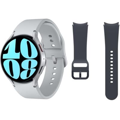 Samsung Galaxy Watch6 4G LTE, 44 mm + Correa de recambio Smartwatch, Control de Salud, Seguimiento Deportivo, Plata (Versión Española) Samsung Galaxy Watch6 4G LTE, 44 mm + Correa de recambio Smartwatch, Control de Salud, Seguimiento Deportivo, Plata (Versión Española)