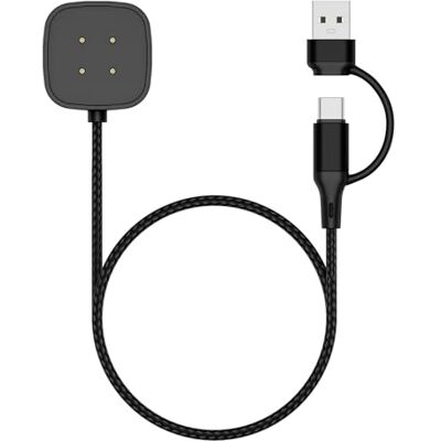 TiMOVO Cargador Compatible con Fitbit Versa 4/3/Sense 2/Sense, 1 unidad Cable de Carga USB-A/C de Repuesto Negro, Base Magnética Compatible con Google Pixel Watch 3/Pixel Watch 2 TiMOVO Cargador Compatible con Fitbit Versa 4/3/Sense 2/Sense, 1 unidad Cable de Carga USB-A/C de Repuesto Negro, Base Magnética Compatible con Google Pixel Watch 3/Pixel Watch 2