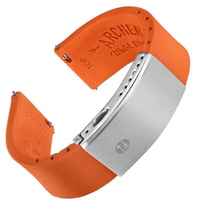 Archer Watch Straps Correas de Reloj de Silicona Ajuste Personalizado y Liberación Rápida (Naranja Portland, 18mm) Archer Watch Straps Correas de Reloj de Silicona Ajuste Personalizado y Liberación Rápida (Naranja Portland, 18mm)