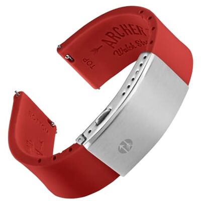 Archer Watch Straps Correas de Reloj de Silicona Ajuste Personalizado y Liberación Rápida (Rojo Veneciano, 18mm) Archer Watch Straps Correas de Reloj de Silicona Ajuste Personalizado y Liberación Rápida (Rojo Veneciano, 18mm)