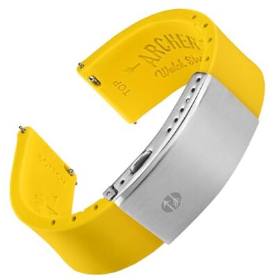 Archer Watch Straps Correas de Reloj de Silicona Ajuste Personalizado y Liberación Rápida (Amarillo Nápoles, 22mm) Archer Watch Straps Correas de Reloj de Silicona Ajuste Personalizado y Liberación Rápida (Amarillo Nápoles, 22mm)