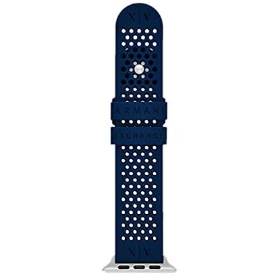 Giorgio Armani Pulsera compatible con Apple Watch, 42/44/45 mm 22 mm Silicone bleu, Giorgio Armani Pulsera compatible con Apple Watch, 42/44/45 mm 22 mm Silicone bleu,