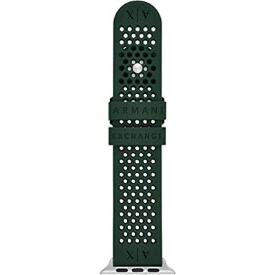 Giorgio Armani Pulsera compatible con Apple Watch, 42/44/45 mm 22 mm Silicona verde, Giorgio Armani Pulsera compatible con Apple Watch, 42/44/45 mm 22 mm Silicona verde,