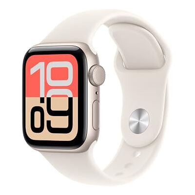 Apple Watch SE 3 GPS con Caja de Aluminio en Blanco Estrella de 40 mm y Correa Deportiva Blanco Estrella-Talla S/M.Monitores de entreno y sueño,Monitor de frecuencia Cardiaca, Pantalla Siempre Activa Apple Watch SE 3 GPS con Caja de Aluminio en Blanco Estrella de 40 mm y Correa Deportiva Blanco Estrella-Talla S/M.Monitores de entreno y sueño,Monitor de frecuencia Cardiaca, Pantalla Siempre Activa