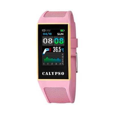 CALYPSO Reloj Inteligente Mujer Smartwatch de Caucho Rosa Resistente al Agua IP68 Control Música, Cuenta Pasos y Calorías, Multi Deportes, Frecuencia Cardíaca, Monitor Sueño CALYPSO Reloj Inteligente Mujer Smartwatch de Caucho Rosa Resistente al Agua IP68 Control Música, Cuenta Pasos y Calorías, Multi Deportes, Frecuencia Cardíaca, Monitor Sueño