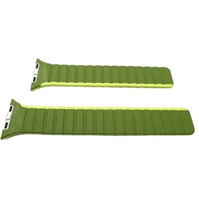 SYSTEM-S Pulsera 42 44 45 49 mm de silicona flexible magnética compatible con Apple Watch Smartwatch Verde Claro, verde/verde claro, Eine Grösse, Clásico SYSTEM-S Pulsera 42 44 45 49 mm de silicona flexible magnética compatible con Apple Watch Smartwatch Verde Claro, verde/verde claro, Eine Grösse, Clásico