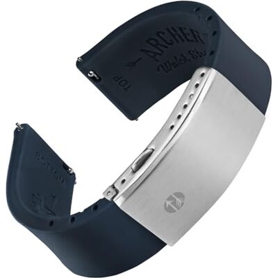 Archer Watch Straps Correas de Reloj de Silicona Ajuste Personalizado y Liberación Rápida (Azul Noche, 18mm) Archer Watch Straps Correas de Reloj de Silicona Ajuste Personalizado y Liberación Rápida (Azul Noche, 18mm)