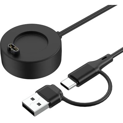 MoKo Cargador 2 en 1 para Reloj Compatible con Garmin, Negro MoKo Cargador 2 en 1 para Reloj Compatible con Garmin, Negro