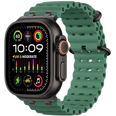 MoKo Correa Ocean Compatible con Apple Watch 42/44/45/46/49mm Para iWatch Ultra 4/3/2/1, S12/11/10/9/8/7/6/5/4,SE 3/2/1, Correa Deportiva de Silicona, Conector Metálico MoKo Correa Ocean Compatible con Apple Watch 42/44/45/46/49mm Para iWatch Ultra 4/3/2/1, S12/11/10/9/8/7/6/5/4,SE 3/2/1, Correa Deportiva de Silicona, Conector Metálico