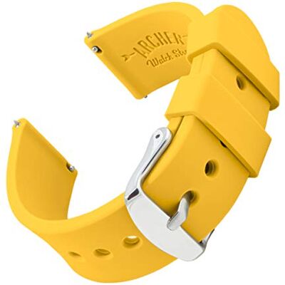 Archer Watch Straps Correas de Reloj de Silicona Suave de Liberación Rápida (Amarillo Nápoles, 16mm) Archer Watch Straps Correas de Reloj de Silicona Suave de Liberación Rápida (Amarillo Nápoles, 16mm)