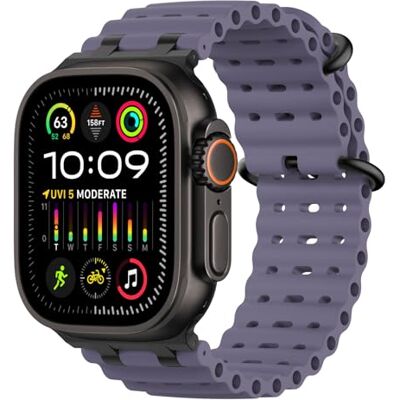 MoKo Correa Ocean Compatible con Apple Watch 42/44/45/46/49mm Para iWatch Ultra 4/3/2/1, S12/11/10/9/8/7/6/5/4,SE 3/2/1, Correa Deportiva de Silicona, Conector Metálico MoKo Correa Ocean Compatible con Apple Watch 42/44/45/46/49mm Para iWatch Ultra 4/3/2/1, S12/11/10/9/8/7/6/5/4,SE 3/2/1, Correa Deportiva de Silicona, Conector Metálico