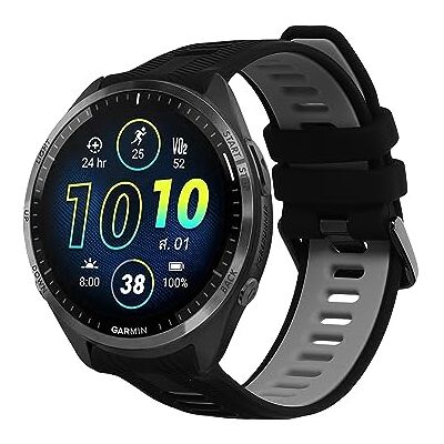 kwmobile Pulsera compatible con Garmin Forerunner 965/955 / 945/745 correa 1x Correas de silicona flexible Tamaño ajustable negro/gris kwmobile Pulsera compatible con Garmin Forerunner 965/955 / 945/745 correa 1x Correas de silicona flexible Tamaño ajustable negro/gris
