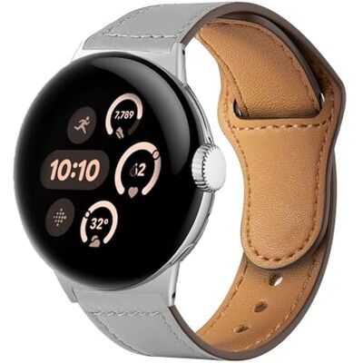 Wigento Correa de piel para Google Pixel Watch 4/3/2/1, 41 mm, cierre desplegable premium Wigento Correa de piel para Google Pixel Watch 4/3/2/1, 41 mm, cierre desplegable premium
