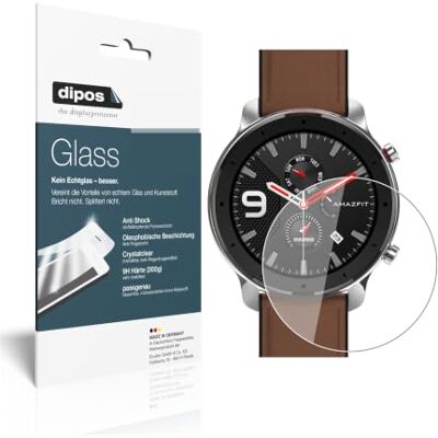 dipos 2x Protector de Pantalla 9H claro para Amazfit GTR 47mm Smartwatch Transparente, no se rompe ni astilla, no es cristal, antigolpes, antiarañazos, sin burbujas, apto para fundas, autoadhesivo dipos 2x Protector de Pantalla 9H claro para Amazfit GTR 47mm Smartwatch Transparente, no se rompe ni astilla, no es cristal, antigolpes, antiarañazos, sin burbujas, apto para fundas, autoadhesivo