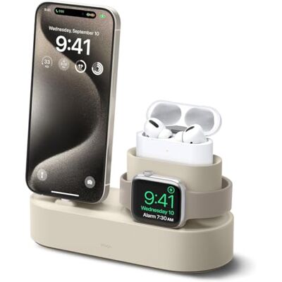 elago Estación de Carga 3 en 1 Cable Necesario, Compatible con Apple Watch 12/11/10/9/8/7/6/5/4/3/2/1/SE3/SE2/SE1, AirPods Pro 3/2/1, AirPods 5-1, iPhone elago Estación de Carga 3 en 1 Cable Necesario, Compatible con Apple Watch 12/11/10/9/8/7/6/5/4/3/2/1/SE3/SE2/SE1, AirPods Pro 3/2/1, AirPods 5-1, iPhone