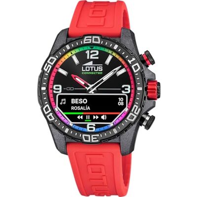 Lotus Reloj Inteligente Hombre Híbrido Connected D de Caucho Rojo Lotus Reloj Inteligente Hombre Híbrido Connected D de Caucho Rojo