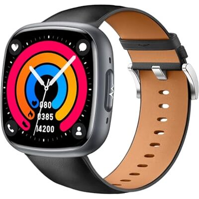 Knauermann (2025) Negro Rectangular Reloj de Salud Smartwatch ECG Función HRV Bluetooth BT Apnea del Sueño Presión Arterial Correa de Cuero de Vaca Negro, Höhe: 42mm; Breite: Knauermann (2025) Negro Rectangular Reloj de Salud Smartwatch ECG Función HRV Bluetooth BT Apnea del Sueño Presión Arterial Correa de Cuero de Vaca Negro, Höhe: 42mm; Breite: