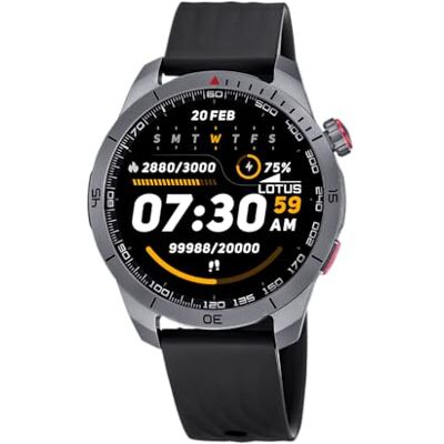 Lotus Reloj Inteligente Hombre Smartwatch Caucho Negro Lotus Reloj Inteligente Hombre Smartwatch Caucho Negro