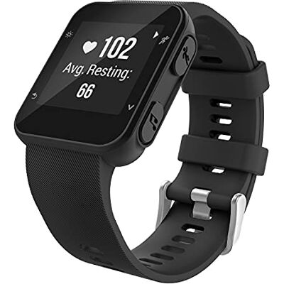 MoKo Correa Compatible con Reloj Inteligente Garmin Forerunner 35, Correa de Repuesto de Silicona Suave con 6 Tornillos y 2 Destornilladores, Color Negro MoKo Correa Compatible con Reloj Inteligente Garmin Forerunner 35, Correa de Repuesto de Silicona Suave con 6 Tornillos y 2 Destornilladores, Color Negro