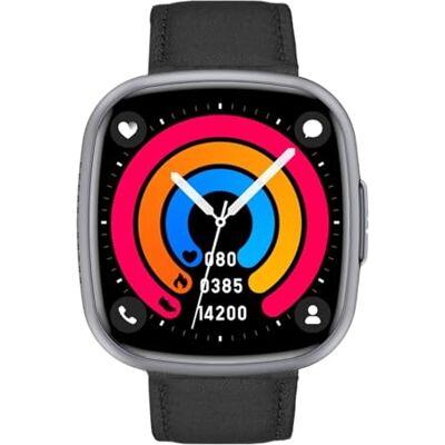 Knauermann (2025) Black Square Reloj Inteligente de Salud Función ECG + HRV Bluetooth BT Apnea del sueño Presión Arterial Correa de Cuero Vacuno Negra Knauermann (2025) Black Square Reloj Inteligente de Salud Función ECG + HRV Bluetooth BT Apnea del sueño Presión Arterial Correa de Cuero Vacuno Negra