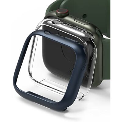 Ringke Slim Compatible con Protector Apple Watch Series 9, 8, 7 (41mm) Tecnología Anti-amarillea, Funda Sólida Transparente + Case Adicional Clear + Metallic Blue Ringke Slim Compatible con Protector Apple Watch Series 9, 8, 7 (41mm) Tecnología Anti-amarillea, Funda Sólida Transparente + Case Adicional Clear + Metallic Blue