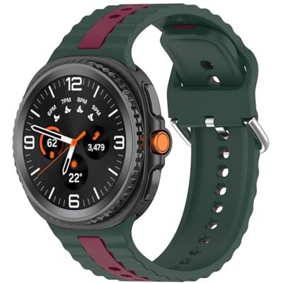 Wigento Correa de silicona para Samsung Galaxy Watch 9/8/8, diseño clásico de dos colores Wigento Correa de silicona para Samsung Galaxy Watch 9/8/8, diseño clásico de dos colores