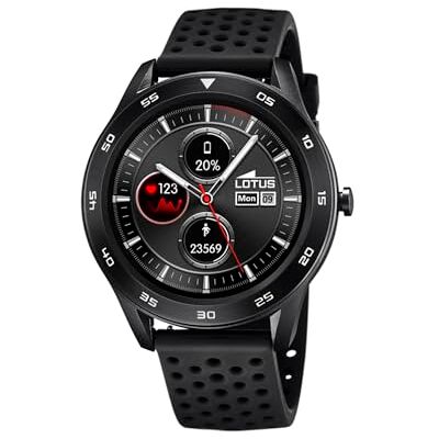 Lotus Reloj Hombre Smartwatch Caja de Aleacion de Zinc Negro Correa de Caucho Negro Lotus Reloj Hombre Smartwatch Caja de Aleacion de Zinc Negro Correa de Caucho Negro