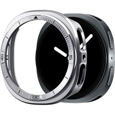 Spigen Bezel Tune Pro Funda para Galaxy Watch 9/8 44mm Bisel de acero inoxidable con funda de PC duradera para protección 360° para Galaxy Watch 9/8 44mm (2026/25) Plata Spigen Bezel Tune Pro Funda para Galaxy Watch 9/8 44mm Bisel de acero inoxidable con funda de PC duradera para protección 360° para Galaxy Watch 9/8 44mm (2026/25) Plata