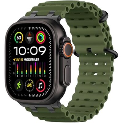 MoKo Correa Ocean Compatible con Apple Watch 42/44/45/46/49mm Para iWatch Ultra 4/3/2/1, S12/11/10/9/8/7/6/5/4,SE 3/2/1, Correa Deportiva de Silicona, Conector Metálico MoKo Correa Ocean Compatible con Apple Watch 42/44/45/46/49mm Para iWatch Ultra 4/3/2/1, S12/11/10/9/8/7/6/5/4,SE 3/2/1, Correa Deportiva de Silicona, Conector Metálico