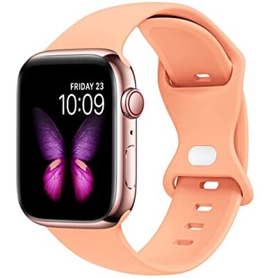 AKABEILA Compatible con Apple Watch Band 38mm 40mm 41mm Correa deportiva de silicona suave compatible con iWatch Series 7 6 5 4 3 2 1 SE Mujer Hombre, Cantalupe., 38/40/41 mm AKABEILA Compatible con Apple Watch Band 38mm 40mm 41mm Correa deportiva de silicona suave compatible con iWatch Series 7 6 5 4 3 2 1 SE Mujer Hombre, Cantalupe., 38/40/41 mm