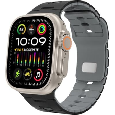 TiMOVO Correa Compatible con Watch de 49mm 46mm 45mm 44mm 42mm para Repuesto Silicona para iWatch Ultra 3/2/1, Series 11/10/9/8/7/6/5/4/3/2/1/SE 3/2/1, Negro/Gris TiMOVO Correa Compatible con Watch de 49mm 46mm 45mm 44mm 42mm para Repuesto Silicona para iWatch Ultra 3/2/1, Series 11/10/9/8/7/6/5/4/3/2/1/SE 3/2/1, Negro/Gris