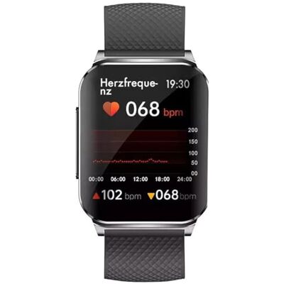 Knauermann Pro 2 Plus (2023) Plata – Reloj Inteligente de Salud – Sensores OSRAM – Caja torácica ECG + función HRV – Bluetooth BT – apnea del sueño – presión Arterial – Banda de Silicona Negra, 14 – Knauermann Pro 2 Plus (2023) Plata – Reloj Inteligente de Salud – Sensores OSRAM – Caja torácica ECG + función HRV – Bluetooth BT – apnea del sueño – presión Arterial – Banda de Silicona Negra, 14 –