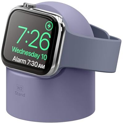 elago W2 Soporte de Cargador para Todas Las Series de Apple Watch Ultra4/Ultra3/Ultra2/Ultra/12/11/10/9/8/7/6/5/4/3/2/1/SE3/SE2/SE1, 49/46/45/44/42/41/40/38mm (Gris Lavanda) elago W2 Soporte de Cargador para Todas Las Series de Apple Watch Ultra4/Ultra3/Ultra2/Ultra/12/11/10/9/8/7/6/5/4/3/2/1/SE3/SE2/SE1, 49/46/45/44/42/41/40/38mm (Gris Lavanda)