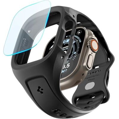 Spigen Liquid Air Pro Funda Correa Protector para Apple Watch Ultra 4/3/2/1 Funda unibody de TPU con correa y protección de 360° con cristal templado 9H para Apple Watch Ultra 49mm Negro Spigen Liquid Air Pro Funda Correa Protector para Apple Watch Ultra 4/3/2/1 Funda unibody de TPU con correa y protección de 360° con cristal templado 9H para Apple Watch Ultra 49mm Negro