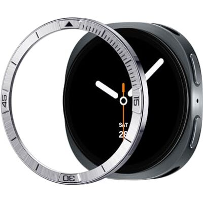 Spigen Bezel Tune Funda para Galaxy Watch 9/8 44mm Bisel protector de acero inoxidable con cinta, borde de engranaje y diseño bicapa para Galaxy Watch 9/8 (2026/25) Plata Spigen Bezel Tune Funda para Galaxy Watch 9/8 44mm Bisel protector de acero inoxidable con cinta, borde de engranaje y diseño bicapa para Galaxy Watch 9/8 (2026/25) Plata