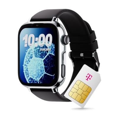 Deutsche Telekom SaveFamily SaveWatch 2 Reloj Inteligente para niños, Color Negro y Plateado, con Correa de Silicona Deutsche Telekom SaveFamily SaveWatch 2 Reloj Inteligente para niños, Color Negro y Plateado, con Correa de Silicona