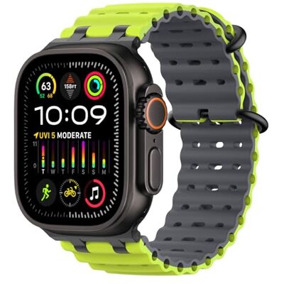 MoKo Correa Ocean Compatible con Apple Watch 42/44/45/46/49mm Para iWatch Ultra 4/3/2/1, S12/11/10/9/8/7/6/5/4,SE 3/2/1, Correa Deportiva de Silicona, Conector Metálico MoKo Correa Ocean Compatible con Apple Watch 42/44/45/46/49mm Para iWatch Ultra 4/3/2/1, S12/11/10/9/8/7/6/5/4,SE 3/2/1, Correa Deportiva de Silicona, Conector Metálico