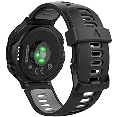 MoKo Correa Compatible con Forerunner 735XT/220/230/235/235 Lite/620/630/Approach S20/S6/S5, Pulsera de Silicona Respirable y Reemplazable, Banda de Reloj Deportivo con Cierre Negro y gris MoKo Correa Compatible con Forerunner 735XT/220/230/235/235 Lite/620/630/Approach S20/S6/S5, Pulsera de Silicona Respirable y Reemplazable, Banda de Reloj Deportivo con Cierre Negro y gris