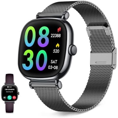 KSIX Iria Go Smartwatch Mujer, Pantalla AMOLED 1.70", Autonomía 4 días, Modos Deporte y Salud, Notificaciones, Llamadas, Asistente de Voz, 2 Correas Metal Negra y Silicona Morada KSIX Iria Go Smartwatch Mujer, Pantalla AMOLED 1.70", Autonomía 4 días, Modos Deporte y Salud, Notificaciones, Llamadas, Asistente de Voz, 2 Correas Metal Negra y Silicona Morada