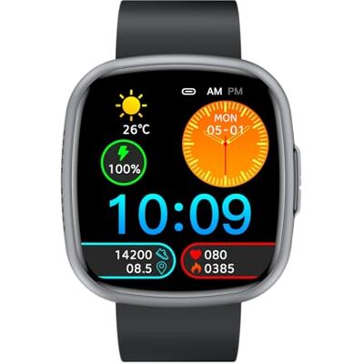 Knauermann Neo 2 Black Square Reloj Inteligente de Salud ECG Función HRV Bluetooth BT Apnea del sueño Presión Arterial Correa de Silicona Negra Knauermann Neo 2 Black Square Reloj Inteligente de Salud ECG Función HRV Bluetooth BT Apnea del sueño Presión Arterial Correa de Silicona Negra