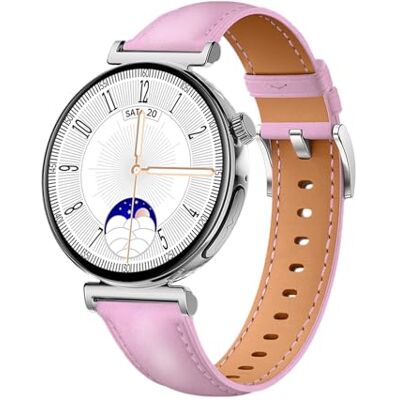 Knauermann (2024) Plata Reloj Inteligente con función de telefonía Función ECG + HRV y SOS Pantalla AMOLED Bluetooth BT Apnea del Sueño Correa de Piel de Vacuno Rosa, 14-24, Knauermann (2024) Plata Reloj Inteligente con función de telefonía Función ECG + HRV y SOS Pantalla AMOLED Bluetooth BT Apnea del Sueño Correa de Piel de Vacuno Rosa, 14-24,