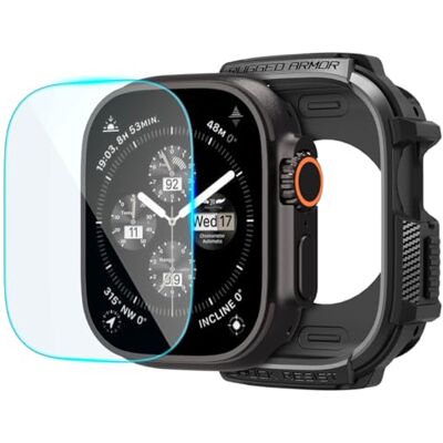 Spigen Rugged Armor Funda con Protector para Apple Watch Ultra 4/3/2/1 Funda deportiva monobloque de TPU premium con cristal templado 9H antirrayas para Apple Watch Ultra 49mm Negro Mate Spigen Rugged Armor Funda con Protector para Apple Watch Ultra 4/3/2/1 Funda deportiva monobloque de TPU premium con cristal templado 9H antirrayas para Apple Watch Ultra 49mm Negro Mate