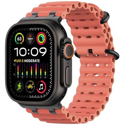 MoKo Correa Ocean Compatible con Apple Watch 42/44/45/46/49mm Para iWatch Ultra 4/3/2/1, S12/11/10/9/8/7/6/5/4,SE 3/2/1, Correa Deportiva de Silicona, Conector Metálico MoKo Correa Ocean Compatible con Apple Watch 42/44/45/46/49mm Para iWatch Ultra 4/3/2/1, S12/11/10/9/8/7/6/5/4,SE 3/2/1, Correa Deportiva de Silicona, Conector Metálico